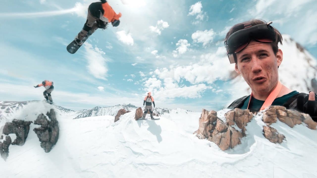 FPV cinematic long range (crashed into snowboarder) gopro destroyed!